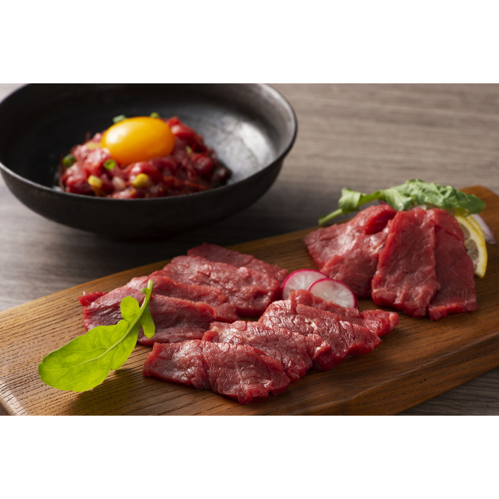 熊本「フジチク」ふじ馬刺し上赤身とユッケの詰合せ